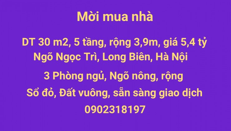 Ngân sách có hạn, đây là một ngôi nhà hợp lý, 30m2, 5T giá 5,4 tỷ 0902318197